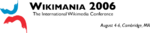 Logo of the Wikimania 2006 conference, held in Cambridge, Massachusetts