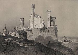 Archivo:1850, España artística y monumental, vistas y descripción de los sitios y monumentos más notables de españa, vol 3, El palacio de Olite (cropped)