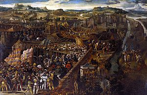 Archivo:Battle of Pavia, oil on panel