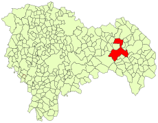 Extensión del término municipal dentro de la provincia de Guadalajara