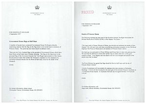 Archivo:Correspondence regarding death of Diana, Princess of Wales (1997) (20393151714)
