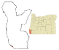 Curry County Oregon Incorporated and Unincorporated areas Harbor Highlighted