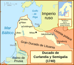 Ducado de Curlandia en 1740