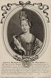 Archivo:Engraving of Louise Bénédicte de Bourbon (Duchess of Maine), by Nicholas de Larmessin of Paris circa 1690