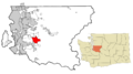 King County Washington Incorporated and Unincorporated areas Hobart Highlighted