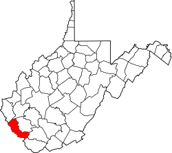 Map of West Virginia highlighting Mingo County.svg