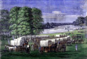 Archivo:Pioneers Crossing the Plains of Nebraska by C.C.A. Christensen