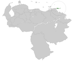 Distribución geográfica del subepalo de Paria.