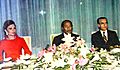 Queen Farah of Persia Egyption President Anwar Sadat Mohammad Reza Shah Pahlavi of Persia 1975