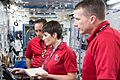 Soyuz TMA-15M crew during a routine operations training session at JSC