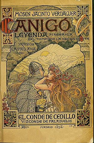 Archivo:1898, Canigó, leyenda pirenaica del tiempo de la Reconquista, de Verdaguer, edición en castellano del Conde de Cedillo, ilustración de Arija