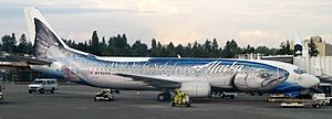Archivo:Alaska Airlines Boeing 737 (N792AS) in "Wild Salmon" colors