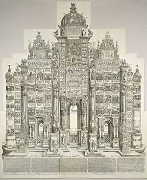 Archivo:Albrecht Dürer, The Triumphal Arch of Maximilian, 1515 (1799 edition), NGA 76935
