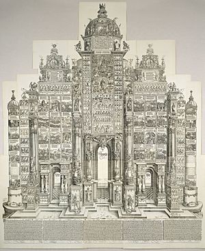 Archivo:Albrecht Dürer, The Triumphal Arch of Maximilian, 1515 (1799 edition), NGA 76935