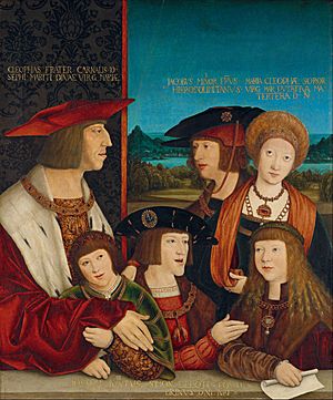 Archivo:Bernhard Strigel - Emperor Maximilian I with His Family - Google Art Project