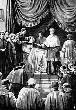 Archivo:Cardinal Camerlengo certifying a papal death