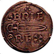 Archivo:Coin of Eric Bloodaxe Norse king of York 952 954