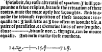 Archivo:Equals sign in Robert Recorde, The Whetstone of Witte, London 1557, p.238