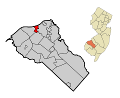 Gloucester County New Jersey Incorporated and Unincorporated areas Paulsboro Highlighted.svg