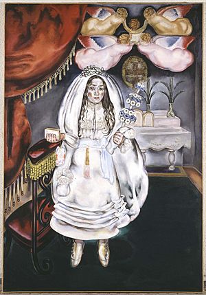 Archivo:María Blanchard, 1914, La comulgante, oil on canvas, Museo Reina Sofia, Madrid