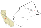 Merced County California Incorporated and Unincorporated areas Planada Highlighted.svg