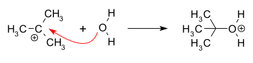 Recombinación del carbocatión con nucleófilo
