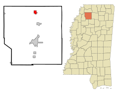 Panola County Mississippi Incorporated and Unincorporated areas Como Highlighted.svg