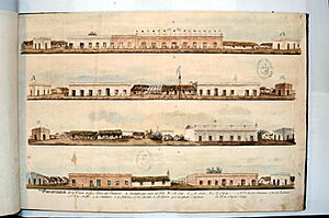 Archivo:Panoráma de la Plaza de la Villa de Guadalupe ó Canelon- A Lado del N. - B. O. -CS. -DE. -20 de Marzo de 1839
