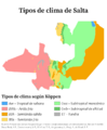 Tipos de clima de Salta (Köppen)