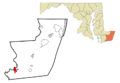 Worcester County Maryland Incorporated and Unincorporated areas Pocomoke City Highlighted