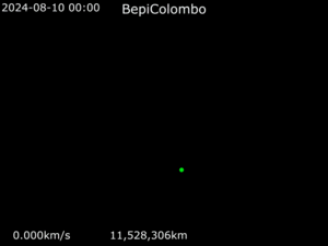 Archivo:Animation of BepiColombo trajectory around Mercury