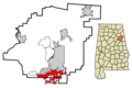 Calhoun County Alabama Incorporated and Unincorporated areas Oxford Highlighted