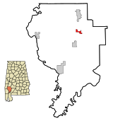 Clarke County Alabama Incorporated and Unincorporated areas Fulton Highlighted.svg