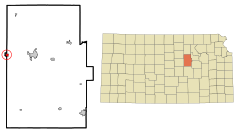 Dickinson County Kansas Incorporated and Unincorporated areas Solomon Highlighted.svg