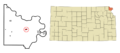 Doniphan County Kansas Incorporated and Unincorporated areas Troy Highlighted