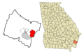 Glynn County Georgia Incorporated and Unincorporated areas St. Simons Highlighted