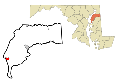 Kent County Maryland Incorporated and Unincorporated areas Rock Hall Highlighted.svg