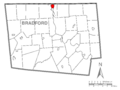 Map of Sayre, Bradford County, Pennsylvania Highlighted
