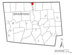 Map of Sayre, Bradford County, Pennsylvania Highlighted.png