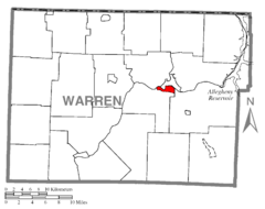Map of Warren South, Warren County, Pennsylvania Highlighted.png
