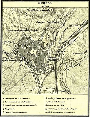 Archivo:Mapa de Dueñas (1852), por Francisco Coello