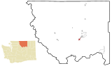 Okanogan County Washington Incorporated and Unincorporated areas Okanogan Highlighted.svg