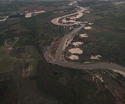 Riachuelo river near Corrientes city from the air.jpg
