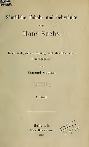 Archivo:Sachs, Hans – Sämtliche Fabeln und Schwänke vol 1, 1893 – BEIC 3281469
