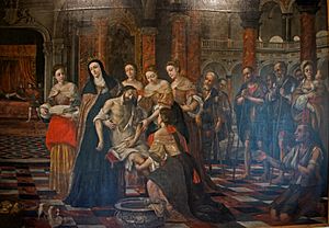 Archivo:Santa Isabel de Hungría curando un enfermo