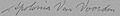 Signature of Apolonia Van Voorden (Miss Loni)