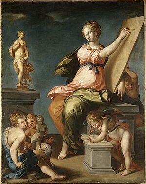 Archivo:Ambroise Dubois 1543-1614 Allegorie de la Peinture et de la Sculpture.