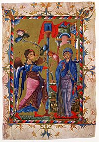 Archivo:Annunciation from 13th century Armenian Gospel