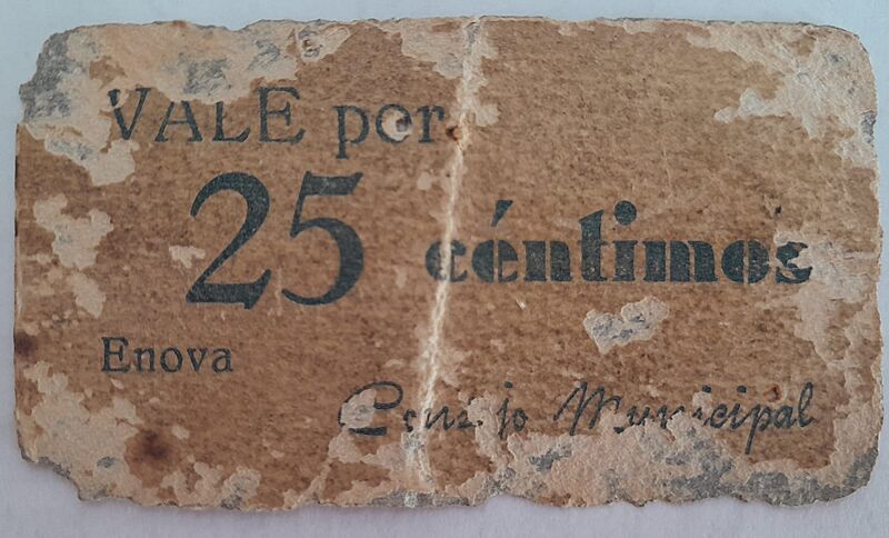 Anverso billete fraccionario Enova