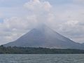 Arenal volcano seen from the lake